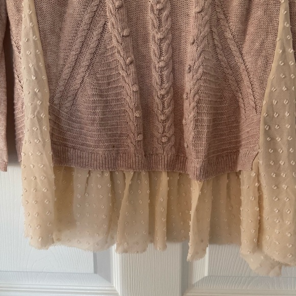 Anthropologie - Knitted & Knotted Cashmere Blend Light Pink Cardigan Sweater - Picture 8 of 12